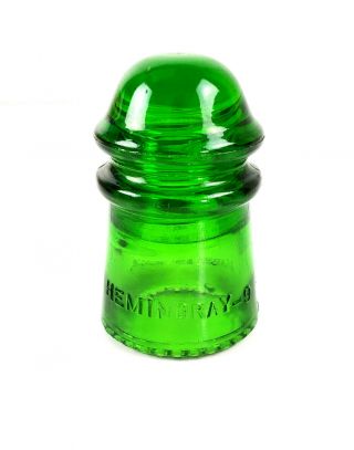 Antique Vintage Hemingray Seven Up Green No 9 Cd106 Pony Glass Insulator