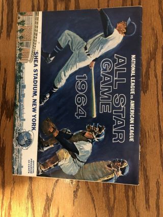 1964 Mlb All Star Game Program Shea Stadium Mantle Mays Aaron Clemente Koufax