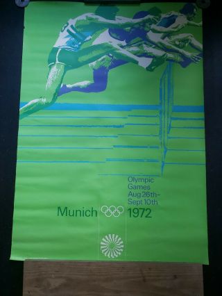 Munich 1972 Olympics Games Poster - Track,  Hurdles