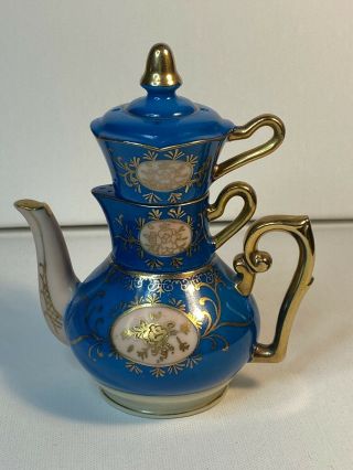 Vintage Ardalt Stackable Porcelain Salt Pepper Sugar Teapot Small Miniature