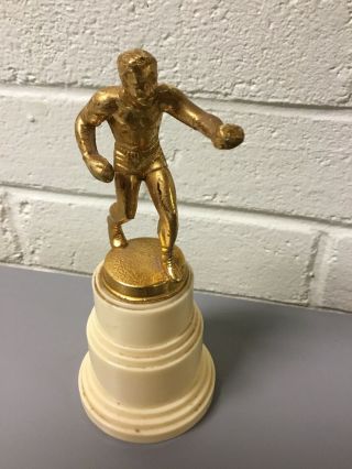Vintage Retro Art Deco Brass Bakelite Boxing Trophy 6 1/4” Tall
