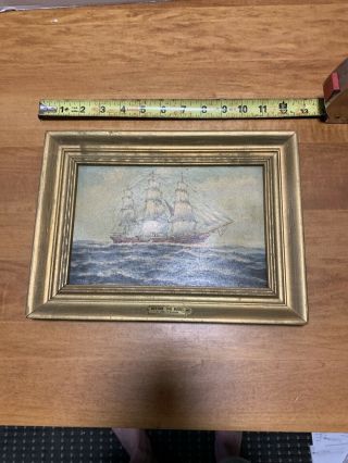 Vintage Masted Mast Ship Print Picture