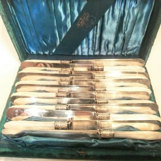 Vintage Mother Of Pearl Handled Knives J Russell & Co Circa 1834.  12