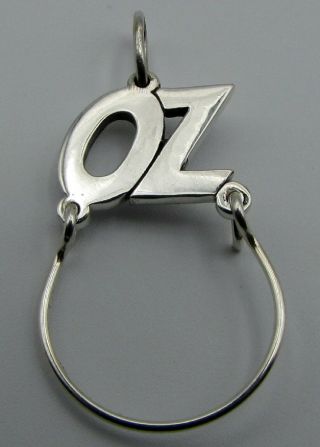 Vintage Sterling Silver Oz Charm Holder Charm Necklace Pendant Jewelry