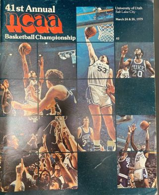 1979 Official Larry Bird Vs.  Magic Johnson Ncaa Basketball Championship Program