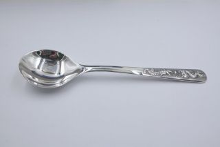 S999 Fine Silver Tableware Luck Dragon & Phoenix Spoon 60.  71g 165x42mm