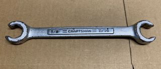 Vintage Craftsman - V - Series 5/8 " X 11/16 " Flare Nut Brake Line Wrench 44173