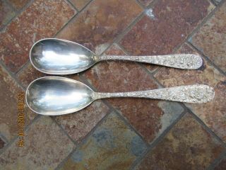 Vintage Sterling Silver Serving Spoons,  Stieff Rose Pattern,  162 Gtw