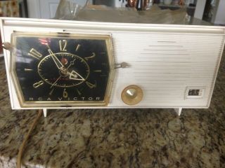 Vintage Rca Victor Levermatic Clock Tube Radio C - 2e Mid Century Modern 1959 -