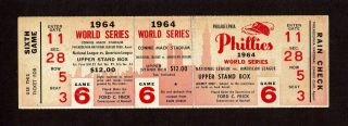 1964 World Series Game 6 Full Ticket Stub Philadelphia Phillies