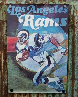 Vintage 1972 Nfl Los Angeles Rams George Bartell Si Stancraft Poster