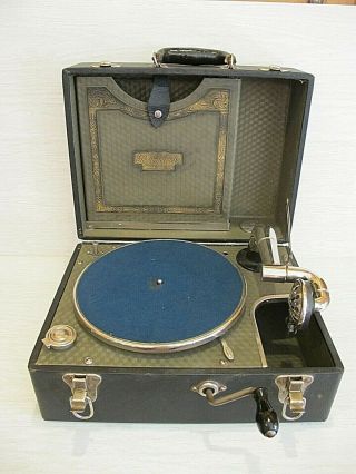 Antique Brunswick Phonograph With Record Holder,  Model 104