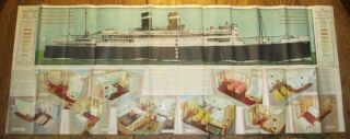 Vtg 1935 Pacific America Lines Ss California Deck Plans Brochure Poster Photos