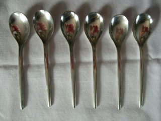 A Michelsen Tulip Sterling Silver Set Of 6 Demi Tasse Spoons