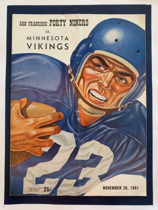 1961 S.  F.  49’ers V Minnesota Vikings Nfl Football Program Inaugural Year Vikings
