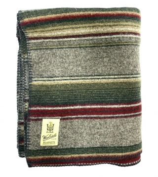 Woolrich Wool Throw Camp Blanket 58”x 68” Vintage