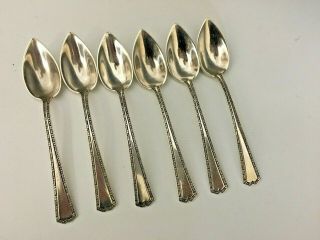 Set Of Six Alvin Sterling Silver Fruit Spoons In Orange Blossom Pattern