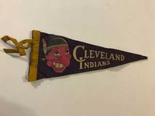 Vintage Cleveland Indians Miniature Felt Pennant Chief Wahoo Rare