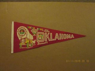 Ncaa Oklahoma Sooners Vintage Sugar Bowl Orleans Logo Football Pennant