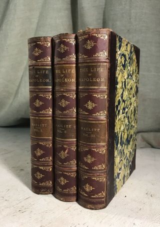 Life Of Napoleon Buonaparte By Hazlitt Antique Leather Bound Books History