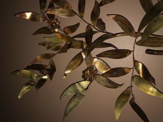 Vintage C Jere Style Copper Brass Wall Sculpture Butterfly Leaves MCM 60x36 BIG 2