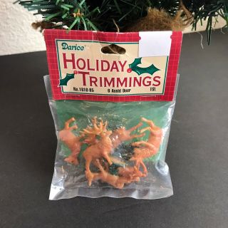 Darice Vintage Mini Miniature Deer Holiday Trim | 6 Pc | Christmas Craft Supply