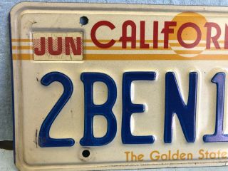MATCHING PAIR CALIFORNIA SUNSET LICENSE PLATES 2BEN190 BARN FIND JUN 1997 3