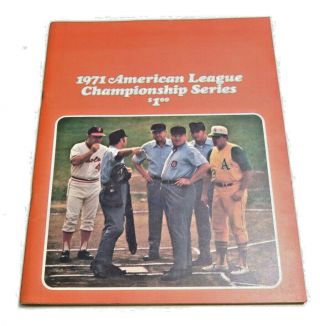 Vintage 1971 American League Championship Series Baseball Souvenir Program