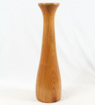Vintage Danish Modern 21” Handcrafted Turned Wood Vase Large Mid Century Modern 2