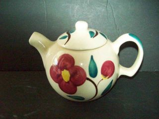 Vintage Purinton Slipware (1) Cup Teapot Mountain Rose Flower 1940s Beauty