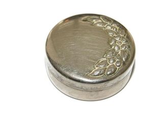 Vintage Sterling Silver Trinket Pill Box Jewelry Ring Keepsake Floral Gift her 3