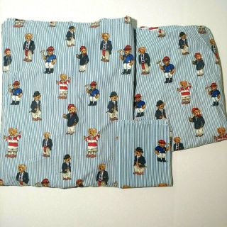 Ralph Lauren Teddy Bear Sheet Set W/fitted,  Flat,  1 Pillowcase Full Size