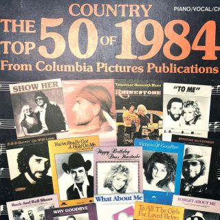 Vintage 1984 The Top 50 Country Sheet Music Piano Vocal Chords Columbia Pictures