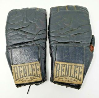 Vintage Antique Benlee Sporting Goods Ky Leather Boxing Gloves Sparing