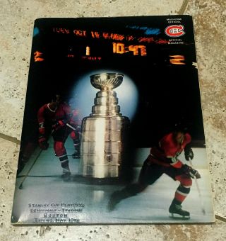 1979 CANADIENS - BRUINS STANLEY CUP PROGRAM & TICKET - - TOO MANY MEN ON THE ICE GAME 2