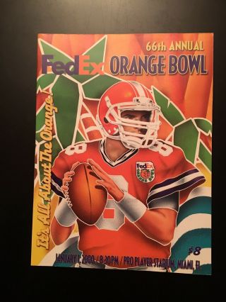 2000 Orange Bowl Football Program Michigan Alabama Tom Brady Last College Game