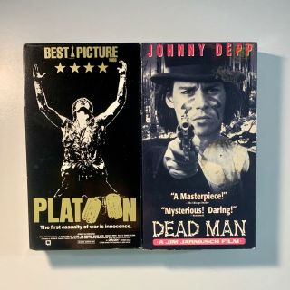 Dead Man & Platoon Vhs Set Of 2 Johnny Depp Vintage Films