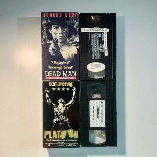 Dead Man & Platoon VHS Set of 2 Johnny Depp Vintage Films 2