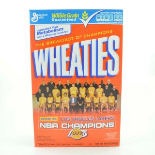 2008 - 2009 Los Angeles Lakers Nba Champion Kobe Bryant Wheaties Cereal Box (full)