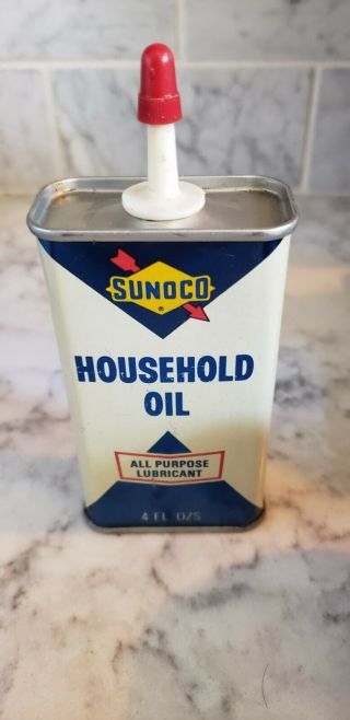 Vintage Sunoco Household Oiler 4 Oz.  Oil Advertising Can