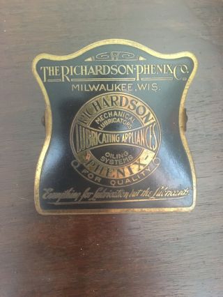 Vintage Antique Brass Advertising Metal Paper Clip Richardson Company Milwaukee