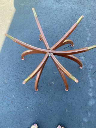 Mid Century Modern Spider Folding Brass Tray Top Low Coffee Table 3