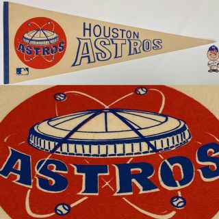 Vintage Houston Astros Baseball Pennant Texas Banner 12x30 Inch Rare