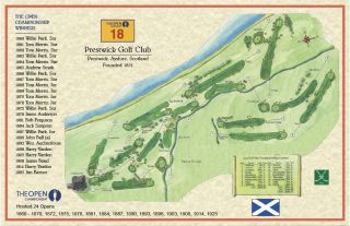 Prestwick - 1851 - Old Tom Morris Vintage Golf Course Maps Print