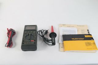 Fluke 27/fm Digital Handheld Multimeter W/ 80k - 6 Hv Probe,  Manuals And Case