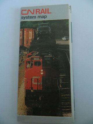 Vintage 1979 Cn (canadian National) Rail System Map Travel Road Map 25”” X 31”