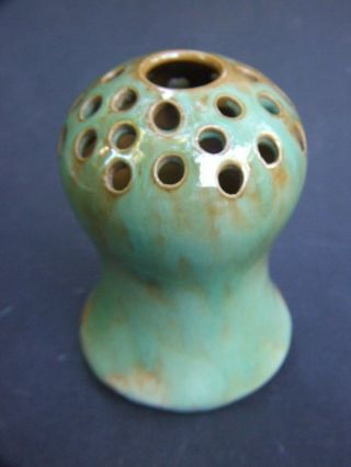 Antique Australian Pottery By Bennett Adelaide Flower Green Vase Frog C.  1930 