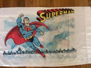 Vintage 1978 Superman Standard Size Pillowcase Dc Comics