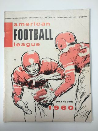1960 American Football League Year Book 1st Year Season Los Angeles Chargers Afl