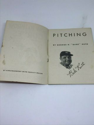 VINTAGE 1934 Babe Ruth Quaker Oats How to Throw Curves Vintage Booklet 2